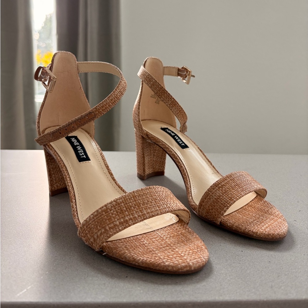 Nine West Pruce2 Block Heeled Sandals Sz US 5.5 / EU 35.5